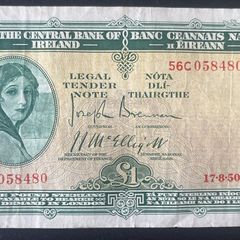 Ireland 17.8.50 1 Pound Lady Lavery Banknote