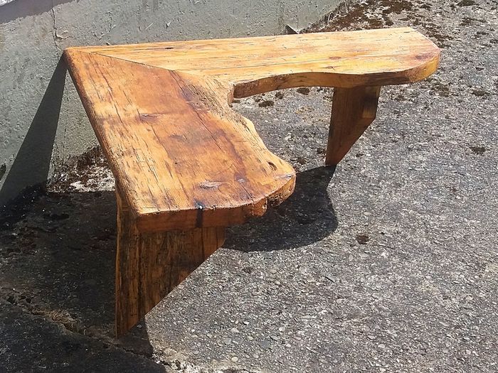 Rustic Driftwood Floating Corner Shelf
