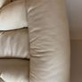Cream leather sofa with 2 armchairs Image 7
