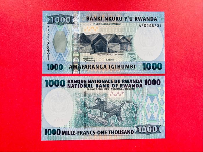 Rwanda  1,000 Francs. 2008   PICK 35  ( Uncirculated )