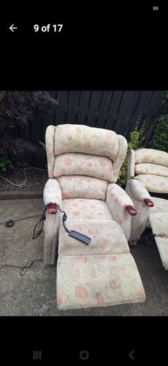 2 x riser recliner electric armchairs