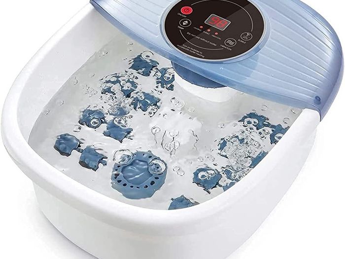 Foot Spa Bath Massager with Heat, Bubble and Vibration, Digital Temperature Control (95-118 Degrees Fahrenheit) and 16 Detachable Massage Rollers for Comfort Feet, Home Use (FREE POSTAGE)