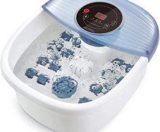 Foot Spa Bath Massager with Heat, Bubble and Vibration, Digital Temperature Control (95-118 Degrees Fahrenheit) and 16 Detachable Massage Rollers for Comfort Feet, Home Use (FREE POSTAGE)