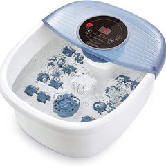 Foot Spa Bath Massager with Heat, Bubble and Vibration, Digital Temperature Control (95-118 Degrees Fahrenheit) and 16 Detachable Massage Rollers for Comfort Feet, Home Use (FREE POSTAGE)