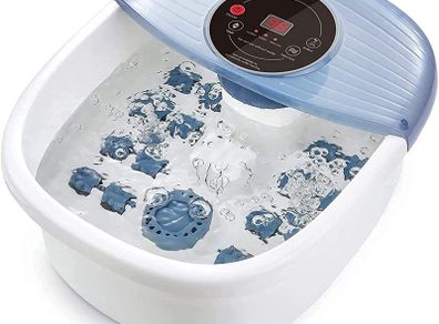 Foot Spa Bath Massager with Heat, Bubble and Vibration, Digital Temperature Control (95-118 Degrees Fahrenheit) and 16 Detachable Massage Rollers for Comfort Feet, Home Use (FREE POSTAGE)