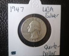 1947 US Silver Quarter Dollar Coin