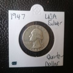 1947 US Silver Quarter Dollar Coin