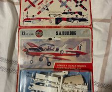 Vintage Airfix SA Bulldog scale model kit