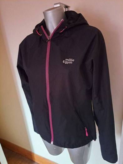 Millie & gym black ladies hooded jacket size M UK 10/12 EU38/40 Perfect condition Postage included
