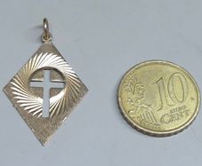 Vintage 9ct Gold Birmingham Cross Pendant