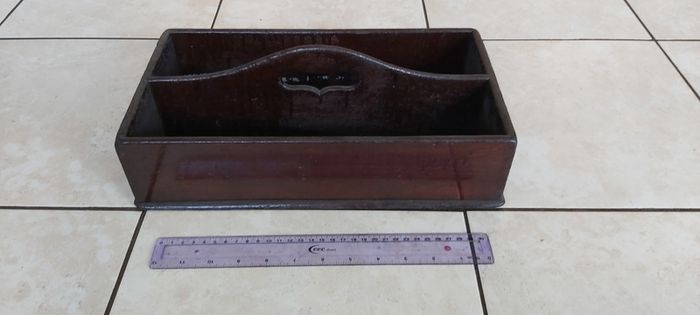 Vintage Wooden Cutlery Carry Box