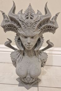 3D Printed Statue Bust (Unpainted) - Lilith (Diablo)