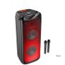 Pure Deep Bass Boost Flame RGB Light BT Speaker With 2 Wireless Mic Image 2