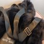 Black fur handbag Image 4