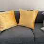 Paul Costello extra large gold velvet cushion Image 4