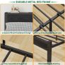 Double Bed Frame with Wooden Storage Shelf Headboard Image 4