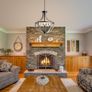 5 Light Farmhouse Chandelier Rustic Flush Mount Ceiling Light,Vintage Adjustable Height Hanging Pendant Lighting for Foyer Dining Room Image 4
