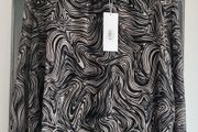 MXO Layered camel and black abstract high neck Sz M (Fit 12-14)  and Sz S (Fit 8-10 UK) Bnwt Rrp 75