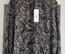 MXO Layered camel and black abstract high neck Sz M (Fit 12-14)  and Sz S (Fit 8-10 UK) Bnwt Rrp 75
