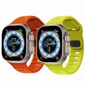 Soft Silicone Strap For Apple Watch Band Ultra 49mm 45mm 41mm 44mm 40mm Sport Watchband Iwatch Series 9 8 7 6 5 4 3 2 Bracelet
