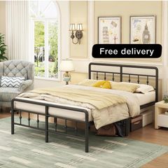 King Size Bed Frame with Victorian Headboard and Footboard
