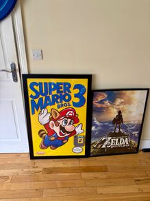 Mario and Zelda framed posters