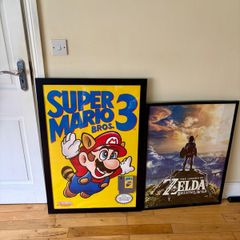 Mario and Zelda framed posters