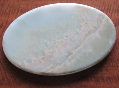 Unique Persian Pale Blue Green & Cream Onyx Plinth / Base