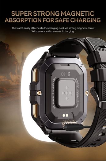 Smart Watch 5ATM Waterproof Inch Full HD Military Watch with Blood Pressure, Smart Watch Men with Heart Rate SpO2 Sleep Monitor Pedometer, 100+ Sports Modes Sports Watch