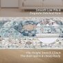 120 x 180 cm Non-Shedding Print Floor Carpet Machine Washable Rugs for Living Room Non Slip Traditional Boho Floor Carpet Rugs for Bedroom Dining Room, Vintage Teal Image 4