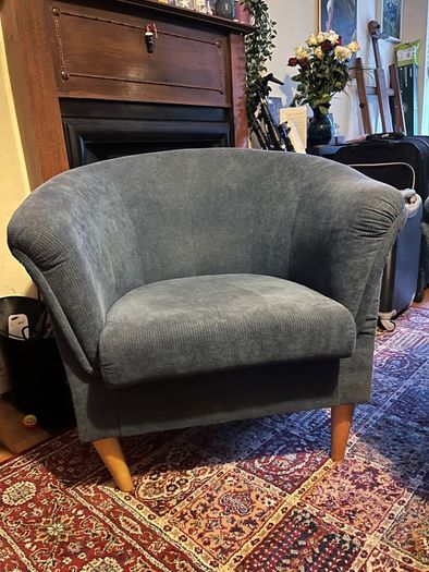 2 Matching Blue Bucket Chairs