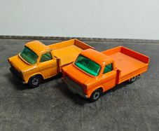 2 x Matchbox Ford Transit Flatbed vans