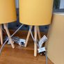 Mustard Yellow Home Decor Set   2x Tripod Lamps, Large Shade & Magazine Holder Image 4