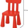 3 IKEA Plastic Children's Chair Suitable for Indoor and Outdoor Use Colour Red Image 3