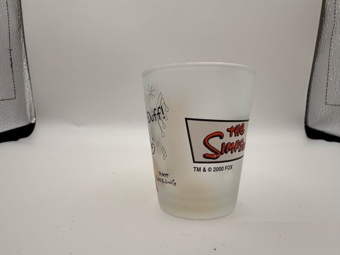 Vintage 2000 The Simpsons Matt Groening Frosted Shot Glasses