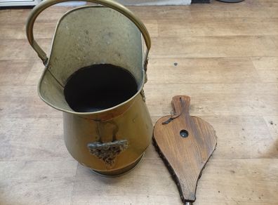 Bellew and brass coal box