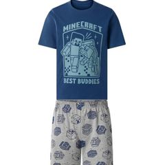 Minecraft 2026 Boys Pyjama Set 158/164 12-14 Years Blue/Grey Mojang