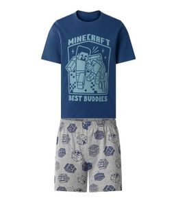 Minecraft 2026 Boys Pyjama Set 158/164 12-14 Years Blue/Grey Mojang