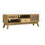 TV Cabinet Carving Brown 120x30x42 cm Wood Image 9