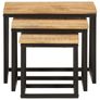 Nesting Coffee Tables 3 pcs Solid Wood Mango and Iron Image 3