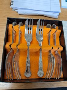 Pastry forks vintage Newbridge silver / cutlery
