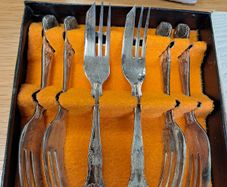 Pastry forks vintage Newbridge silver / cutlery