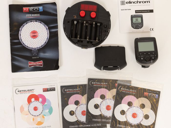 Rotolight NEO II - 3 LIGHT KIT with a hard case and Elinchrom HSS Transmitter