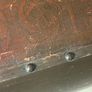 Rare antique low shoe changing bench. With celtic design embossed in the  leather Image 4