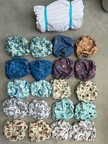 LittleLamb Size 2 Pocket Cloth Nappies and 20 bamboo inserts