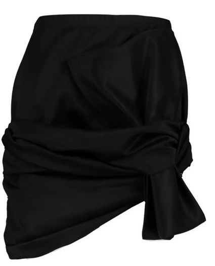 Mini bow skirt (black)