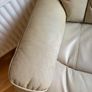 Cream leather sofa with 2 armchairs Image 5