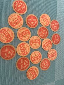 20 Vintage Cream pot Caps