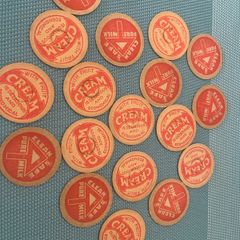 20 Vintage Cream pot Caps