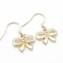 925 Vintage Sterling Silver Bowtie Earrings Image 2
